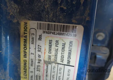 2011 Ford Fiesta Se from USA, damaged, VIN 3FADP4EJ4BM142539